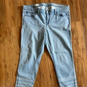 gap always skinny striped cropped jeans